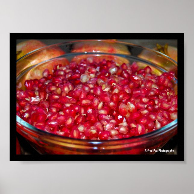 Póster Fruta de Granada en Tazón (Frente)