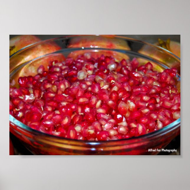 Póster Fruta de Granada en Tazón (Frente)