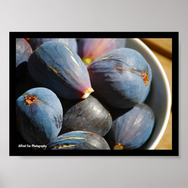 Póster Fruta de higo morado en tazón (Frente)