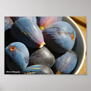 Póster Fruta de higo morado en tazón