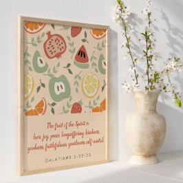 Póster Fruta de la escritura abstracta espiritual