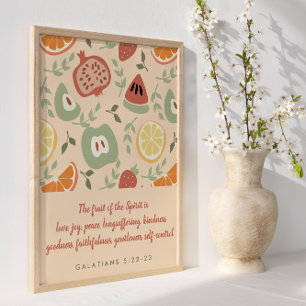 Póster Fruta de la escritura abstracta espiritual