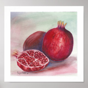 Póster fruta de la granada