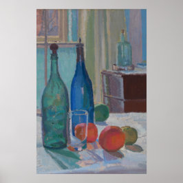 Póster Fruta de las botellas de la pintura de la vida res