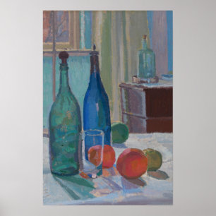 Póster Fruta de las botellas de la pintura de la vida res