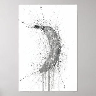 Póster Fruta de plátano gris