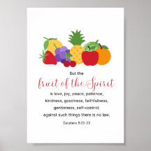 Fruta del espíritu Biblia cristiana versus Poster