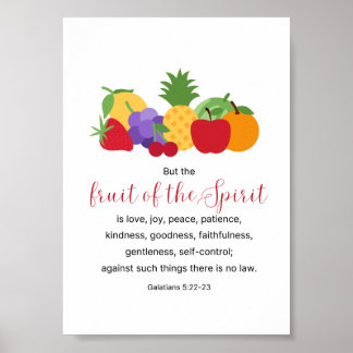 Póster Fruta del espíritu Biblia cristiana versus Poster