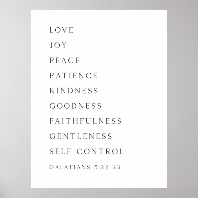 Póster Fruta del Espíritu Galatianos 5:22-23 Poster (Frente)