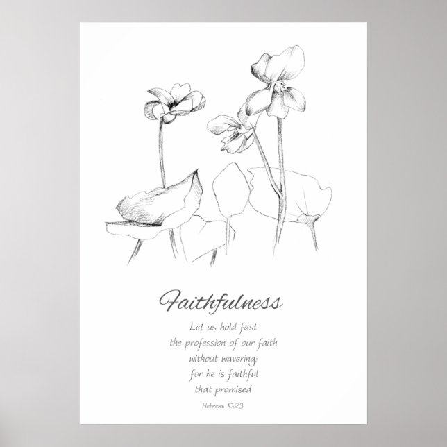 Póster Fruta del espíritu hebreo 10:23 Escritura de la Bi (Frente)