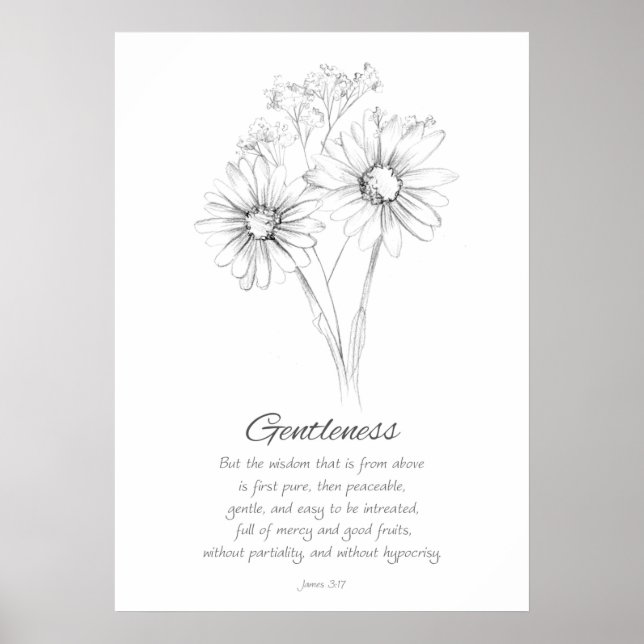 Póster Fruta del Espíritu James 3:17 Escritura de la Bibl (Frente)