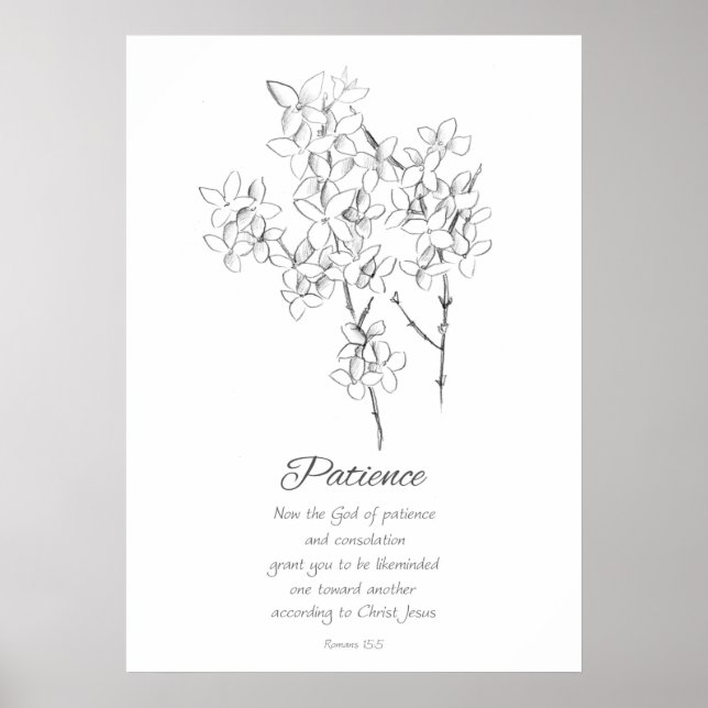 Póster Fruta del espíritu romanos 15:5 Biblia de las escr (Frente)