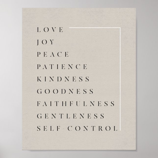 Póster Fruta del Espíritu Santo - Galatianos 5:22-23 Bibl (Frente)