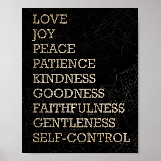 Póster Fruta del espíritu - virtudes - purpurina (Frente)