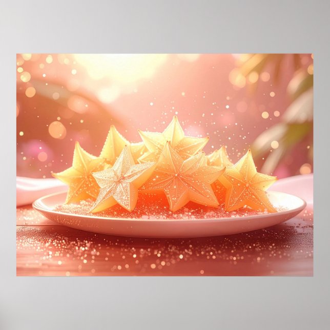 PÓSTER FRUTA ESTRELLADA - CARAMBOLA - FRUTAS EXÓTICAS (Frente)