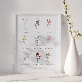 Póster Fruta floral del Espíritu Galatianos 5 Poster
