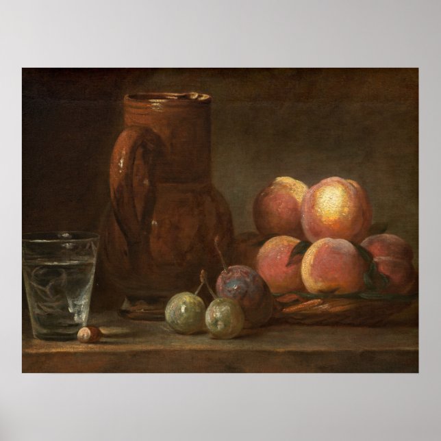 Póster Fruta, Jug & Glass - Jean-Siméon Chardin Bella Art (Frente)