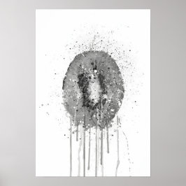 Póster Fruta Kiwi Gris