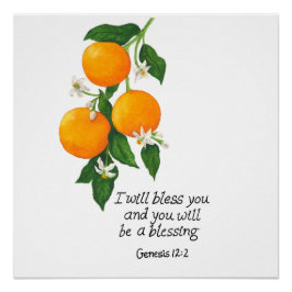 Póster Fruta Naranja Génesis 12:2