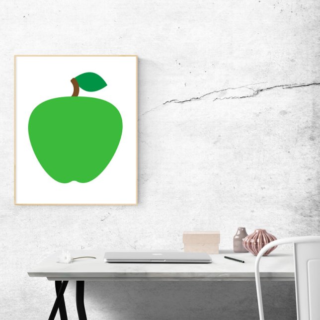 Póster Fruta verde de Apple (A poster of a green apple)