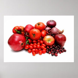 Póster Fruta y verduras rojas