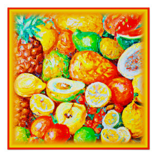 Póster "Frutas Brillantes" Cuidada Pintura. ¡Hazte con un
