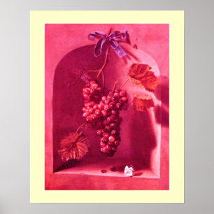 Póster FRUTAS DE LA TEMPORADA -PROSPERIDAD rosa antiguo r