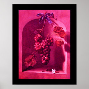 Póster FRUTAS DE LA TEMPORADA -PROSPERIDAD rosa rojo púrp