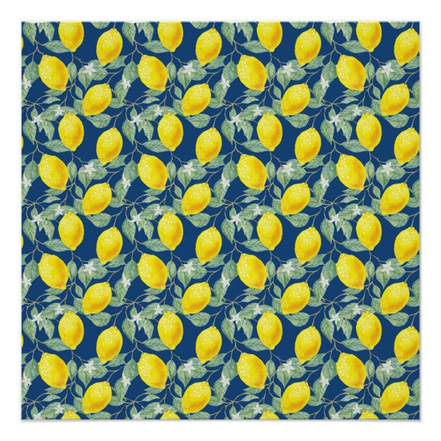PÓSTER FRUTAS DE LIMÓN EN AZUL DE PAÍS (Anverso)