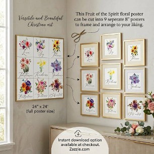 Póster Frutas del espíritu floral