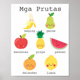 Póster Frutas en Poster de aprendizaje para niños filipin