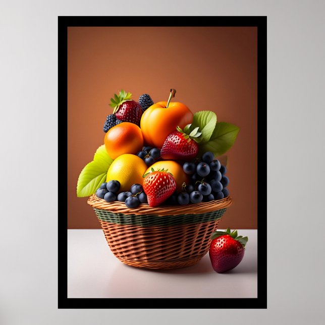 Póster Frutas En Un Poster De Cesta (Frente)