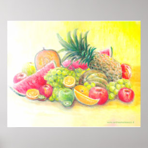 Póster Frutas felices