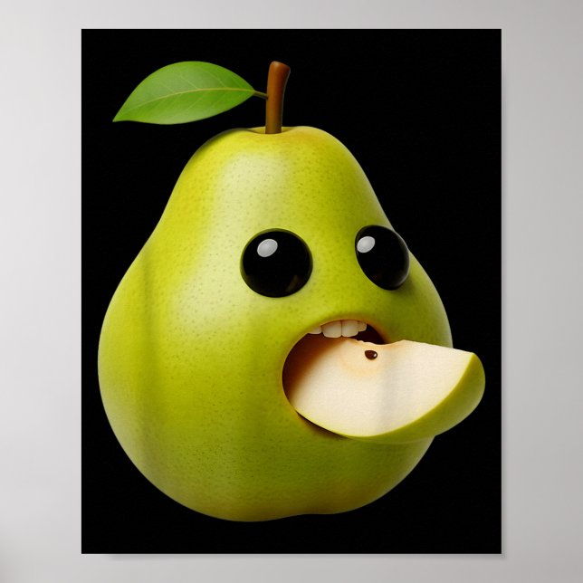Póster Frutas Niche Meme de Pera Divertido Surrealismo Br (Frente)
