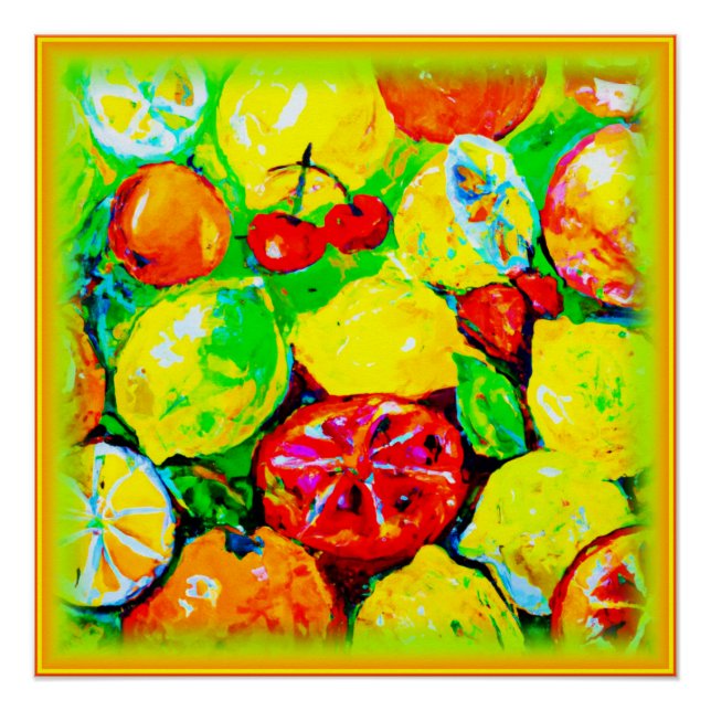 Póster "Frutas Veraniegas" Arte Cuidado. Comprar ahora (Anverso)