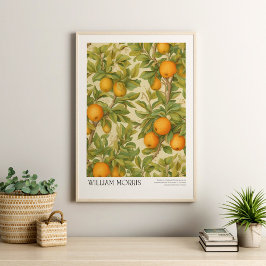 Póster Frutas y hojas de la época de William Morris