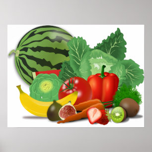 Póster Frutas y verduras