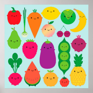 Póster Frutas y verduras al día