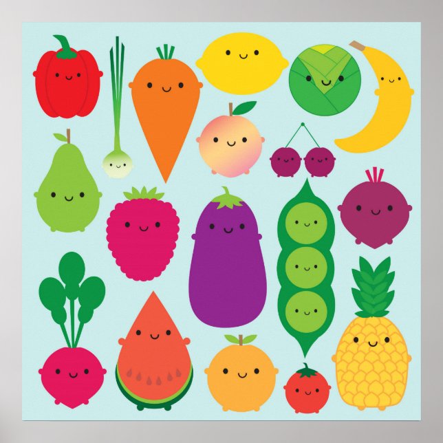 Póster Frutas y verduras al día (Frente)