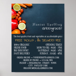 Póster Frutas y verduras, publicidad de Greengrocer