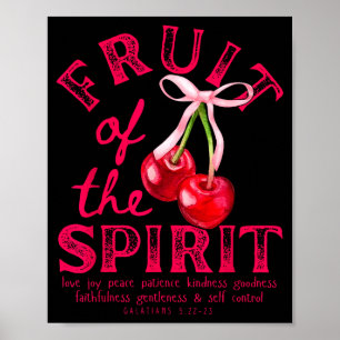 Póster Fruto Del Espíritu Cristiano Coquette Lazo Rosa Ch