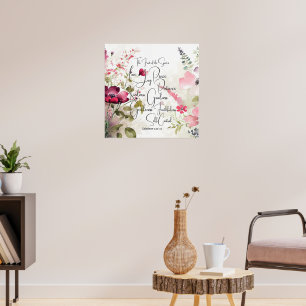 Póster Fruto del espíritu floral rosa