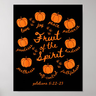 Póster Fruto del Espíritu Gálatas 5-22 Calabaza Otoño
