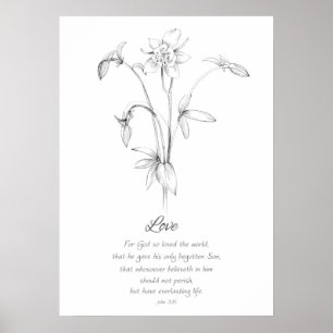 Póster Fruto del Espíritu Juan 3:16 Amor Escritura Biblia