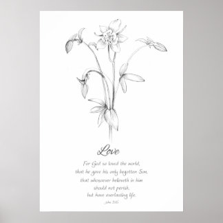 Póster Fruto del Espíritu Juan 3:16 Amor Escritura Biblia