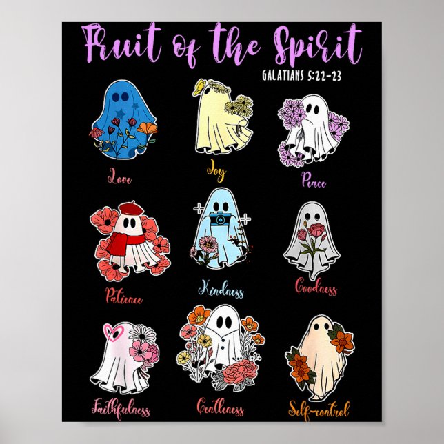 Póster Fruto del Espíritu Religioso Cristiano Halloween  (Frente)