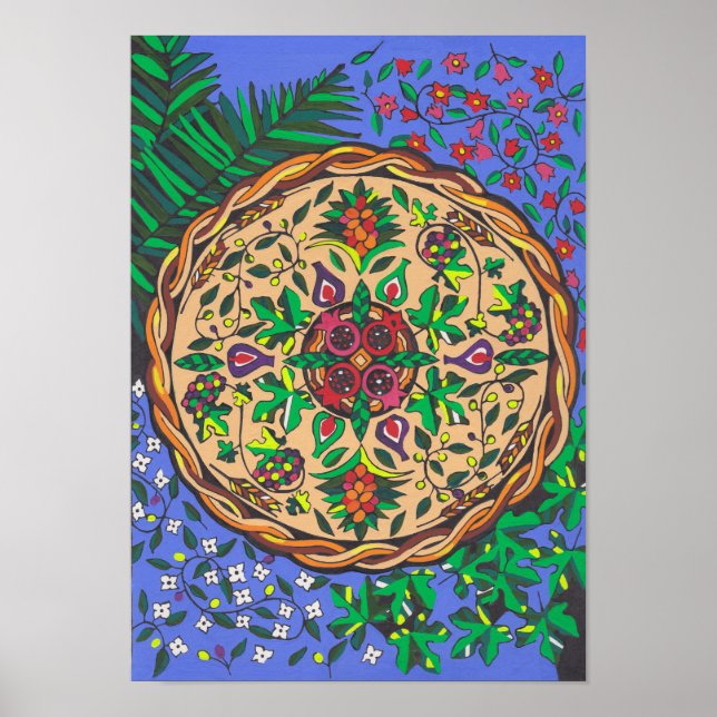 Póster Frutos de Israel Mandala (Frente)