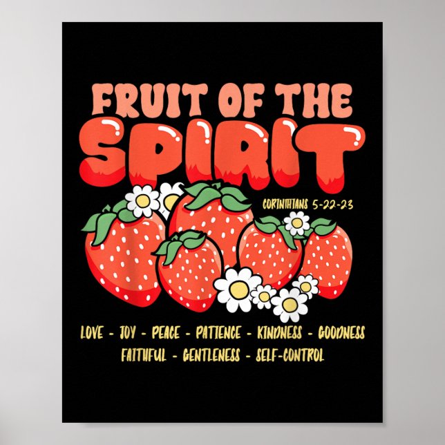 Póster Frutos Del Espíritu Fe Cristiana Versículo De La B (Frente)