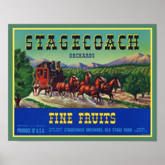 Póster Frutos finos Stagecoach de los años 40