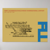 Ft. Poster de diagrama del Aeropuerto de Lauderdal
